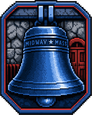 Blue and red bell